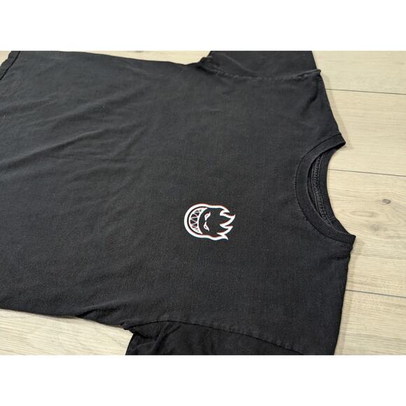 Y2k Spitfire Wheels 3D Rare Spiral Graphic Print T Shirt Size M Black - Picture 2 of 5